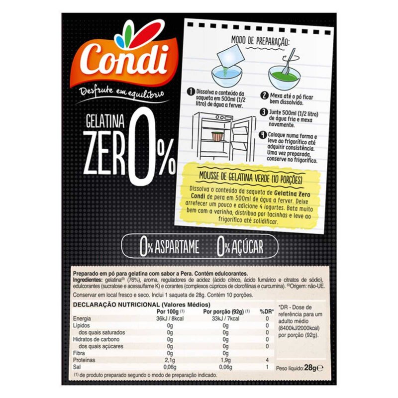 Gelatina Zero de Pera