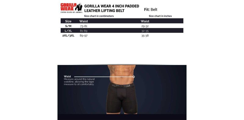 Gorilla Wear 4 Inch Padded Leather Lifting Belt