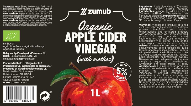 Vinagre de Sidra de Maçã Orgânico